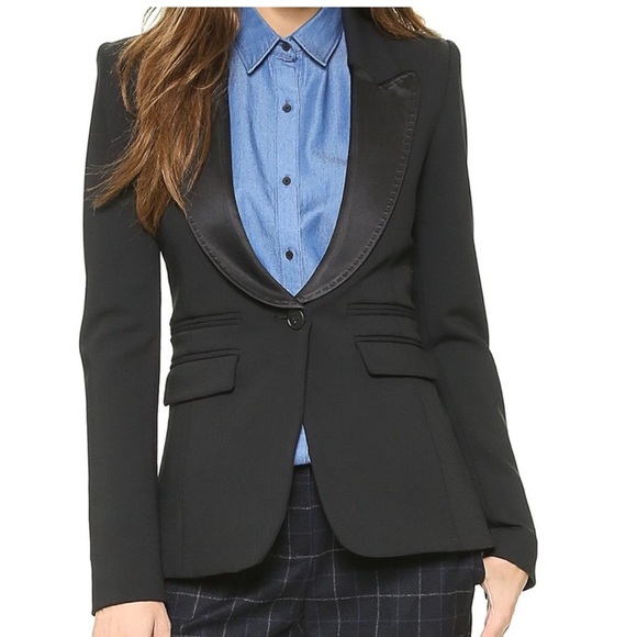 Smythe Peaked Lapel Tuxedo Blazer Size 4 - Picture 2 of 10